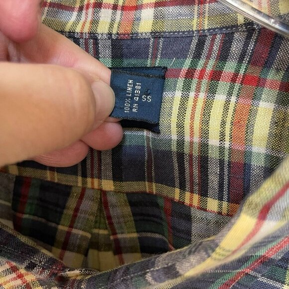 Polo Ralph Lauren Linen Button Down Long Sleeve Shirt Plaid Men’s Size 3XLT Tall - Picture 3 of 6